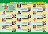 L'interno del pieghevole dei candidati